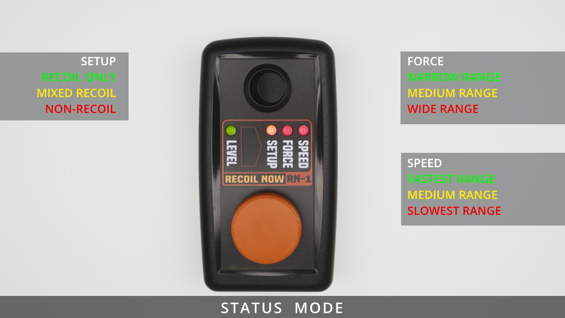 Image showing the RN-1 and it's list of user settings.